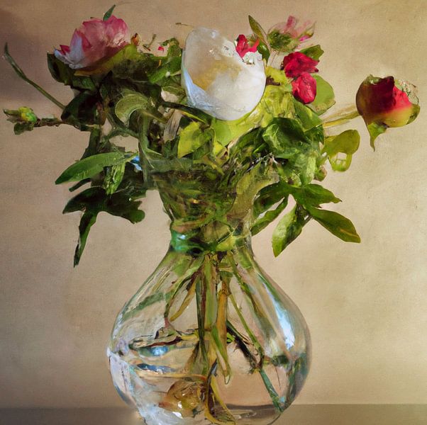 flower still life in vase by Jacco Hinke
