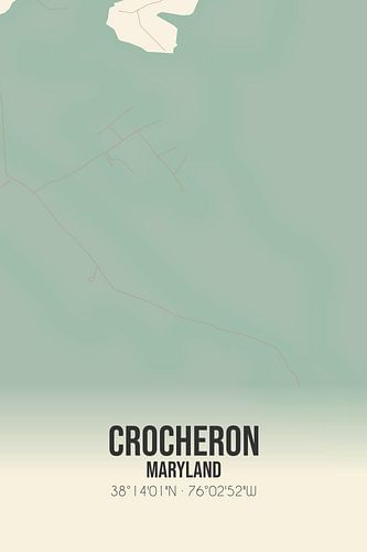 Alte Karte von Crocheron (Maryland), USA.