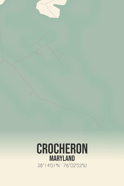 Vintage map of Crocheron (Maryland), USA. by Prints of Place