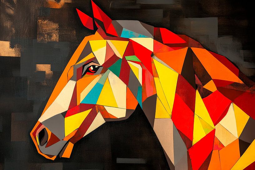 Pferdeporträt in lebendigen Farben von Poster Art Shop
