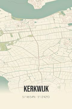 Vintage landkaart van Kerkwijk (Gelderland) van MijnStadsPoster