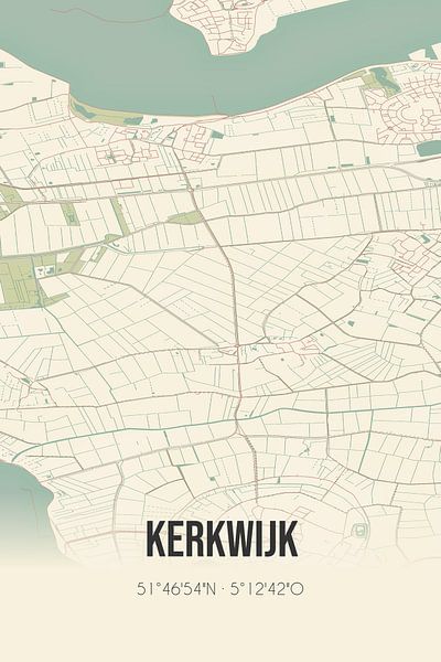 Vintage map of Kerkwijk (Gelderland) by Prints of Place