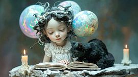 Meisje leest boek... van Ans Bastiaanssen