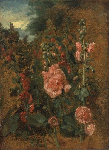 Studie van Hollyhocks, John Constable