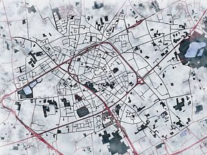 Karte von Sint-Niklaas im stil 'White winter'