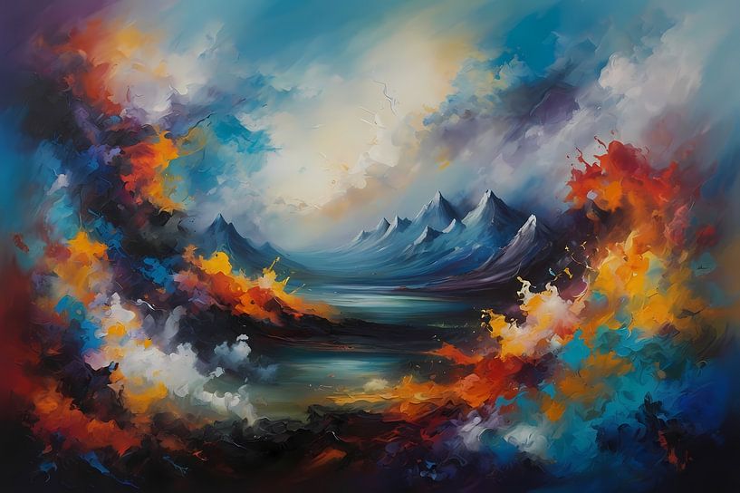 Dynamische bunte abstrakte Naturlandschaft von Art & Soul Creations