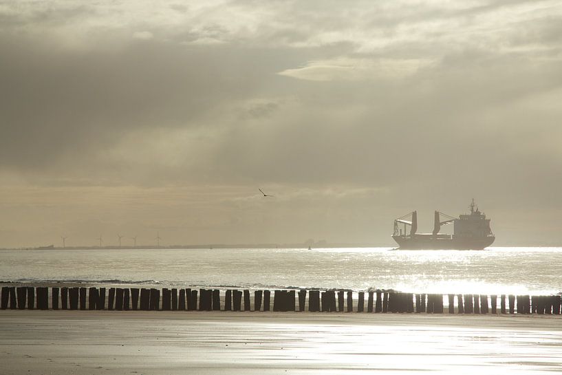 Schip op de monding van de Westerschelde by Maurice Welling