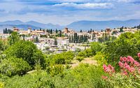 Uitzicht over de historische stad Granada in Andalusie van Marc Venema thumbnail