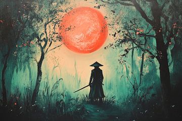 Krijgers in het mystieke maanlicht van Poster Art Shop