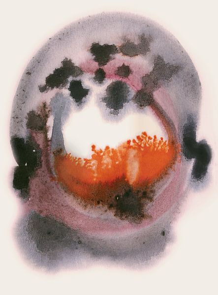 TANGERINE CORE AQUA FLARE 991 - Watercolour Art with Soft Glow and Transparent Rim by Saskia Mensink PRINTS