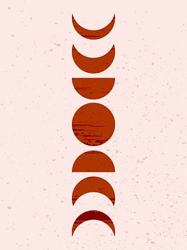 Retro poster met Maan. Boho stijl. Nr. 3 van Dina Dankers