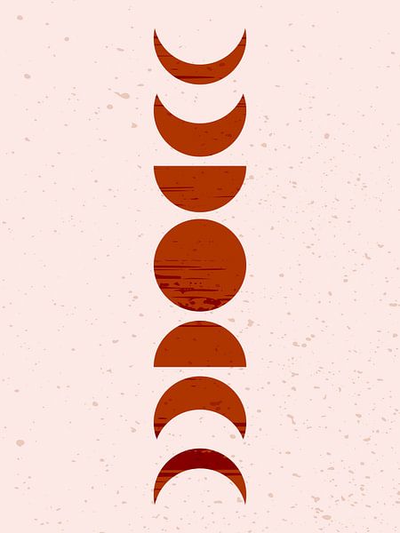 Retro poster met Maan. Boho stijl. Nr. 3 van Dina Dankers