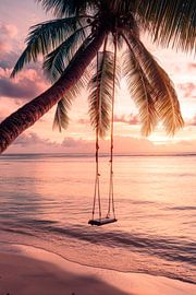 Schaukel am Strand von Poster Art Shop