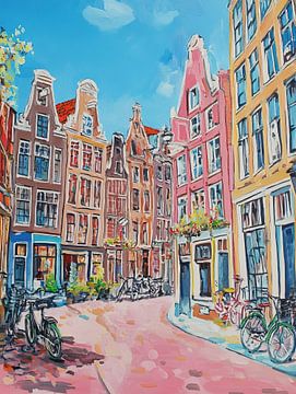 Schilderij Amsterdam van Abstract Schilderij