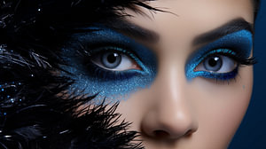 Junge Frau mit Blauen Augen Make-up Schminke
