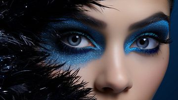 Jonge vrouw met blauwe ogen make-up van Animaflora PicsStock