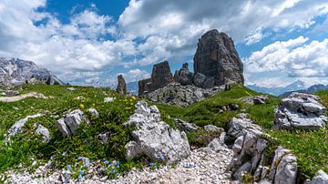 Cinque Torri on a cloudy summer day