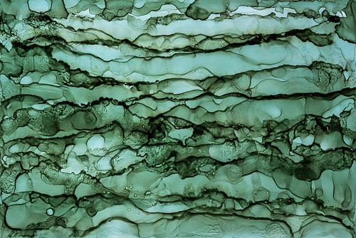 Abstract werk in groen tinten