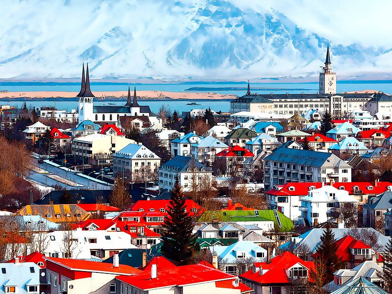 Aquarel Pencil - Cities of Colors - Reykjavik van JW Does