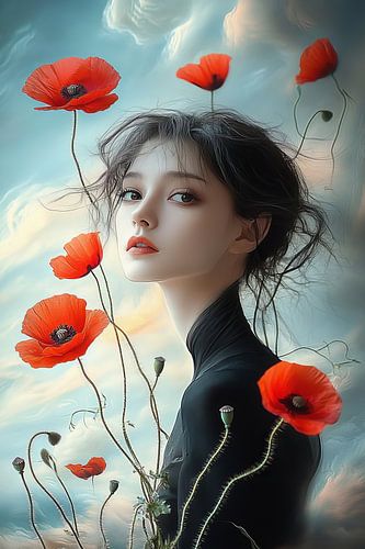 klaproos fantasie waterverf