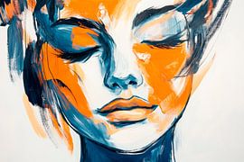 Farbenfrohes Schweigen – Gesichtsporträtschmerz von Poster Art Shop