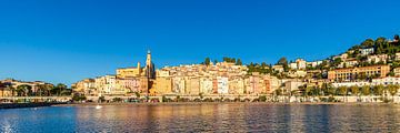 Panorama Picturesque old town of Menton in France by Werner Dieterich
