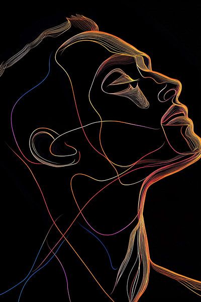 Abstract portrait in line drawing by Imperial Art House