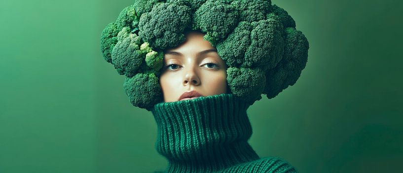 Broccoli head in green by Poster Art Shop