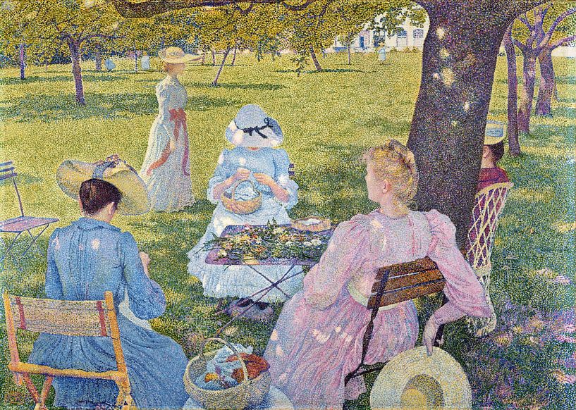 In juli - voor de middag of De boomgaard, Théo van Rysselberghe van Meesterlijcke Meesters