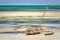 Traditionele zeilboot aan de kust van Zanzibar van Mariette Kapitein thumbnail