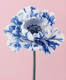 Porseleinen Bloem - Blauw Witte Papaver van But First Framing