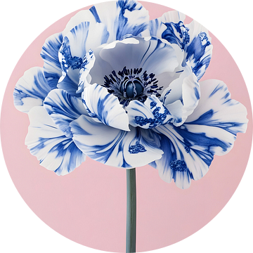 Porseleinen Bloem - Blauw Witte Papaver van But First Framing