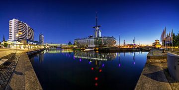 Bremerhaven panorama at blue hour