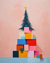 Speelse en kleurrijke abstracte kerstboom van Studio Allee thumbnail