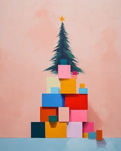 Verspielter und bunter abstrakter Weihnachtsbaum