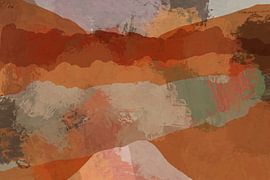 Warme abstracties in pasteltinten. Moderne abstracte kunst I van Dina Dankers