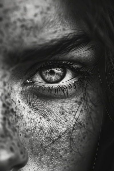 Zwart-witte vrouw van Poster Art Shop