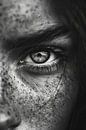 Zwart-witte vrouw van Poster Art Shop thumbnail