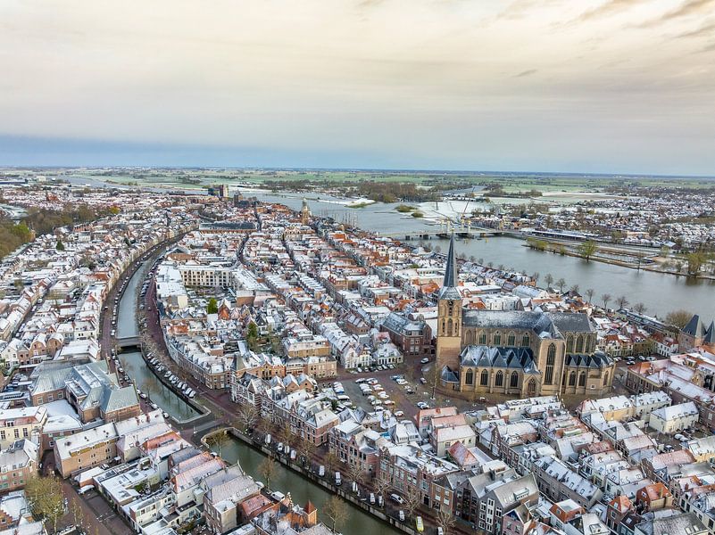 Kalter Morgen in Kampen von oben gesehen von Sjoerd van der Wal Fotografie