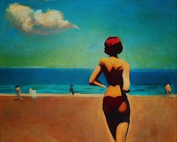 Het strand zoals in de jaren 1970 van Jan Keteleer