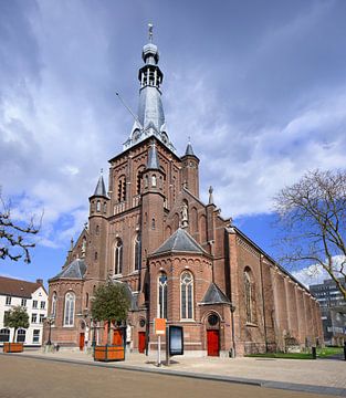 Monumental Saint Dionysius Church against a blue sky by Tony Vingerhoets