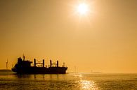 Tanker - Silhouette in the sunset by Frank Herrmann thumbnail