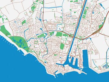 Kaart van Vlissingen in de stijl Urban Ivory van Map Art Studio