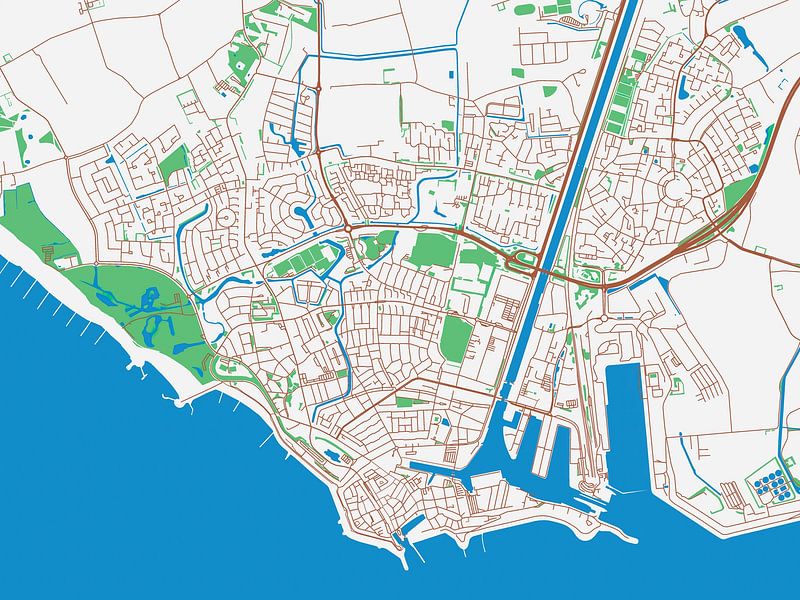 Carte de Vlissingen dans le style Urban Ivory par De Kaartenwinkel