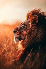 Majestueuze leeuw op de savanne van Poster Art Shop