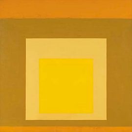 Josef Albers - Homage to the Square, yellow, brown, yellow, High Resolution by Vivanne