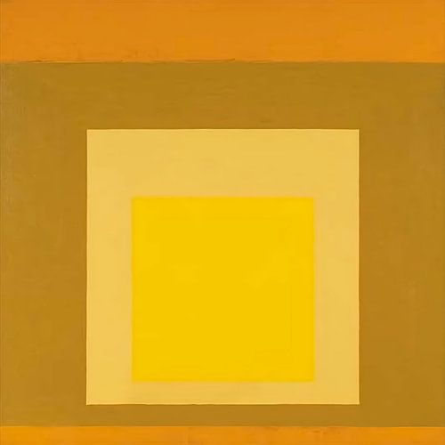 Josef Albers - Hommage an das Quadrat, gelb, braun, gelb, hohe Auflösung