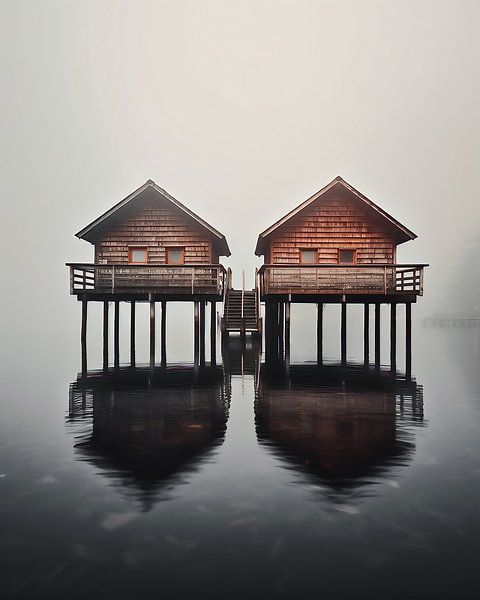 Cabanes sur le lac par fernlichtsicht