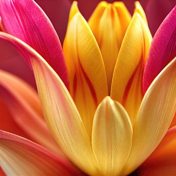 Macro Indiase tulpenbloem van Chromatic Fusion Studio