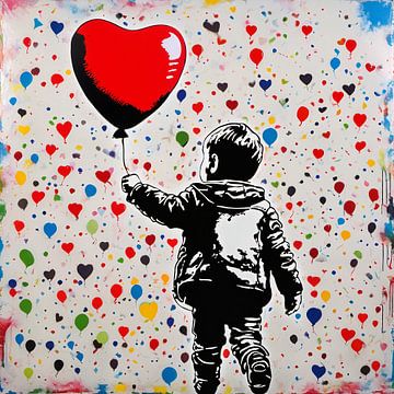 We hebben liefde nodig - Hommage aan Banksy van Team W 32 Gallery